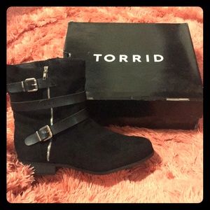 Black suede ankle boots